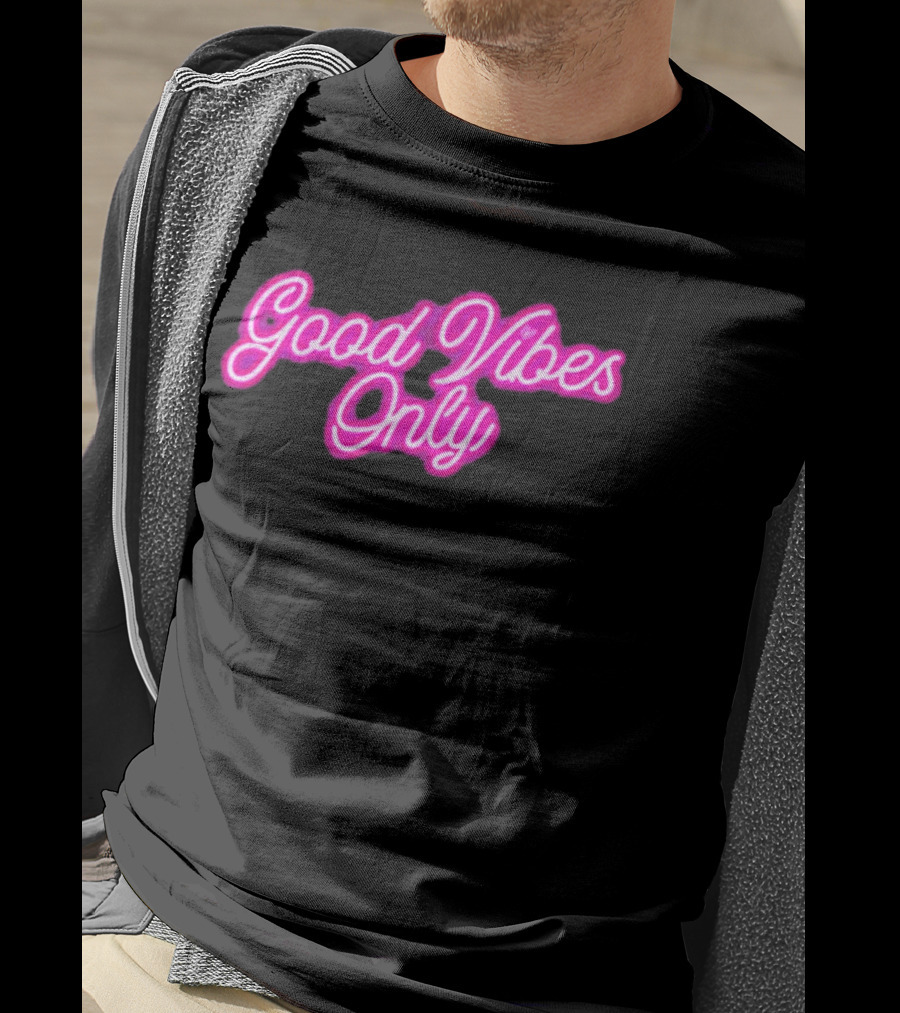 Good Vibes Only Neon Purple Script T-Shirt