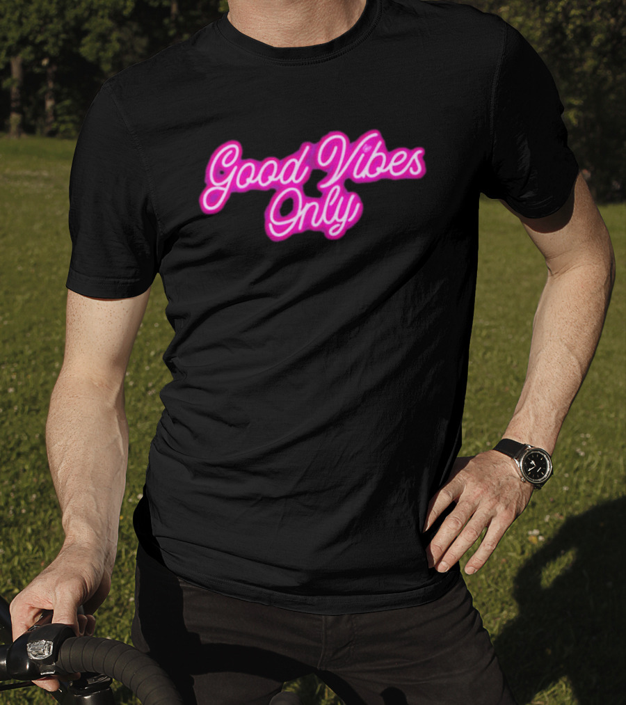 Good Vibes Only Neon Purple Script T-Shirt
