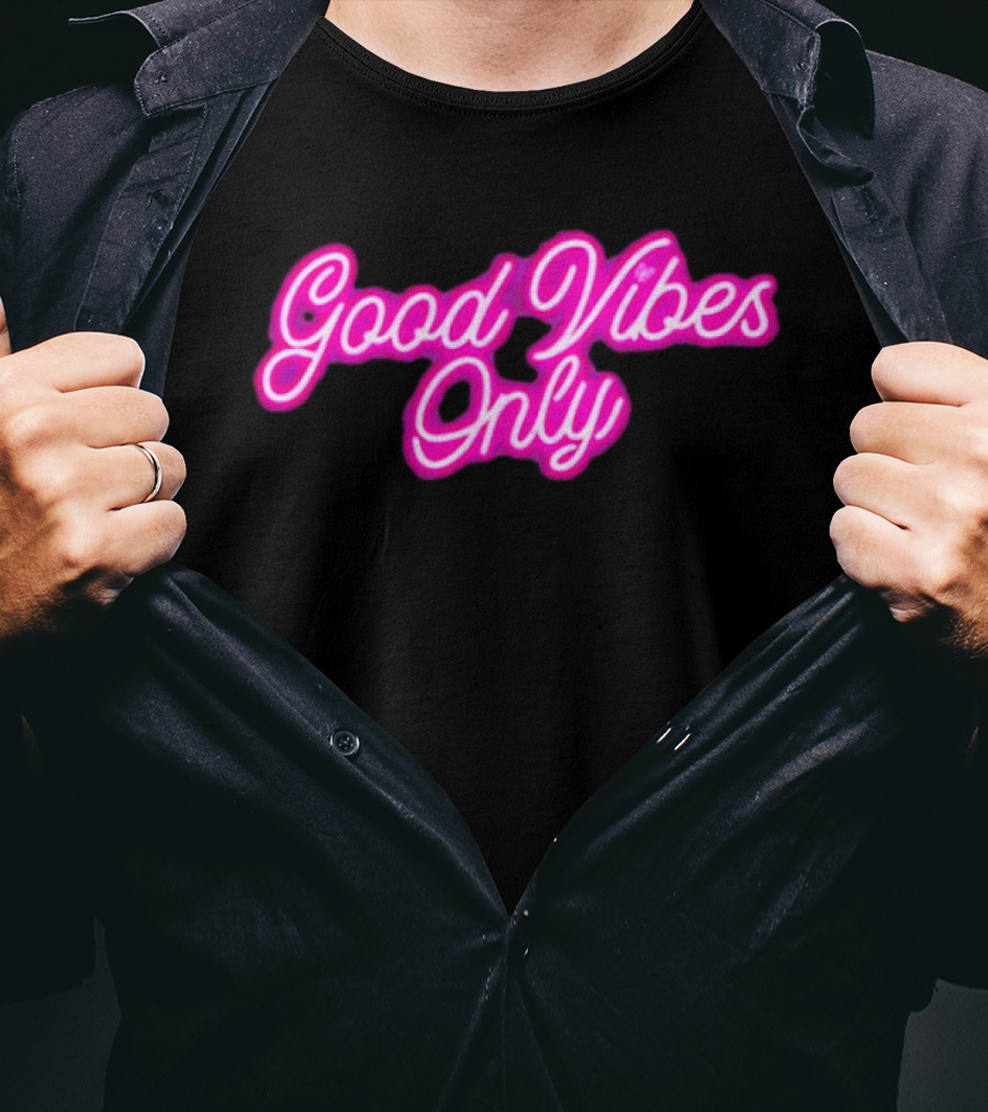 Good Vibes Only Neon Purple Script T-Shirt