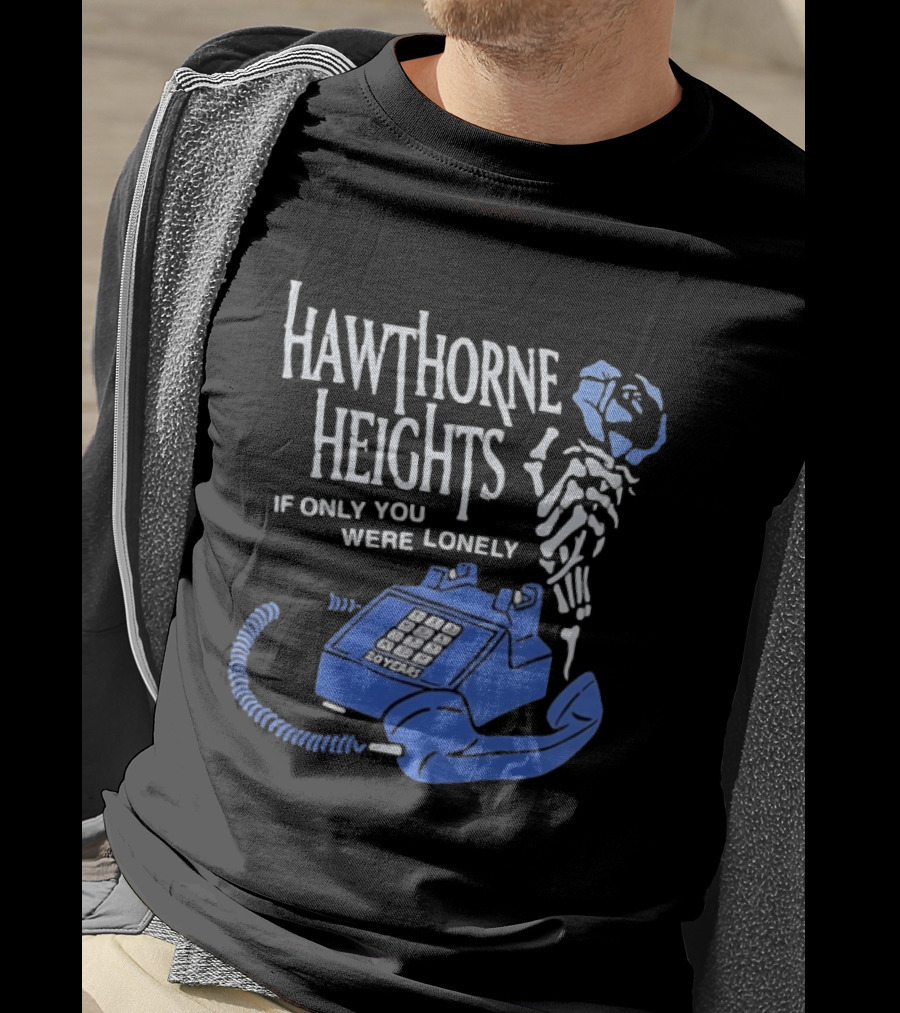 Hawthorne Heights If Only You Were Lonely 20 Years Skeleton With Blue Telephone T-Shirt