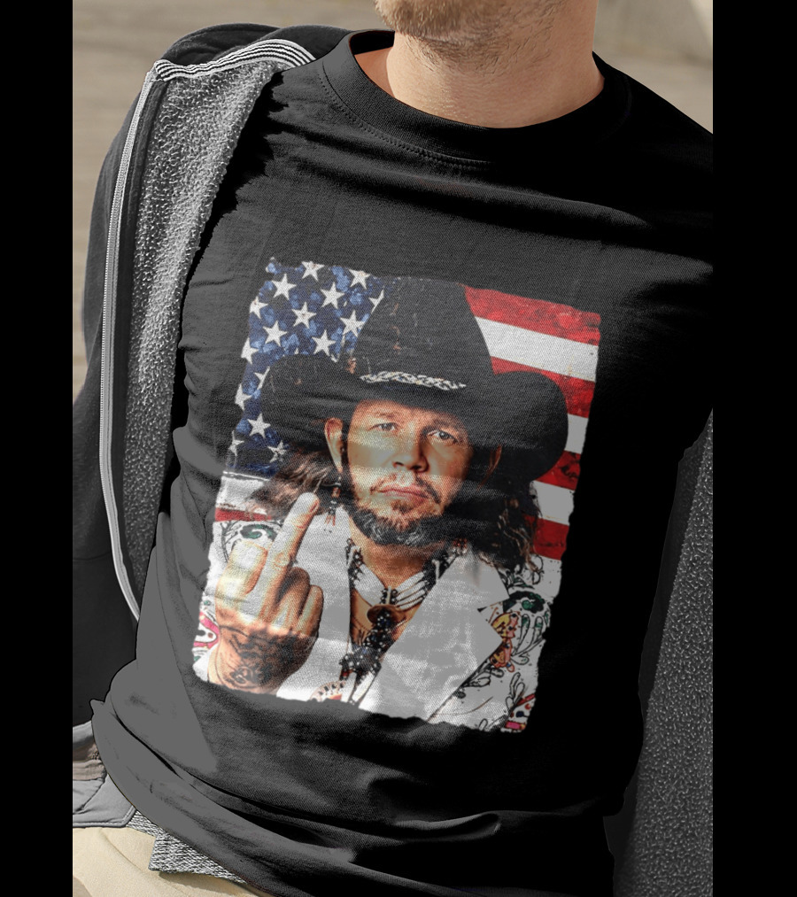 If That Ain't Country David Allan Coe USA Flag Middle Finger T-Shirt