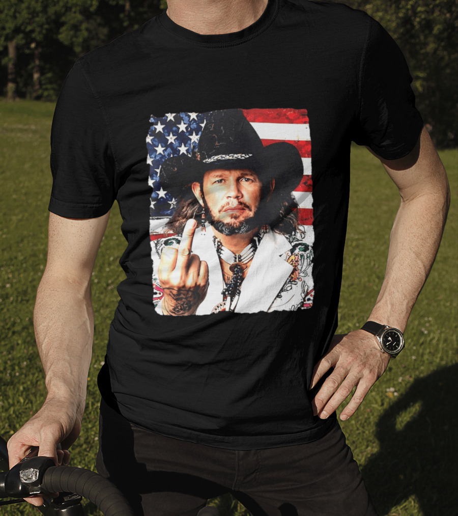 If That Ain't Country David Allan Coe USA Flag Middle Finger T-Shirt