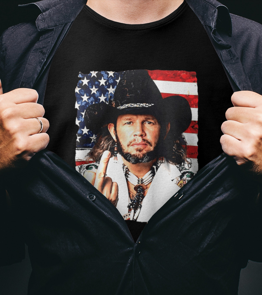 If That Ain't Country David Allan Coe USA Flag Middle Finger T-Shirt