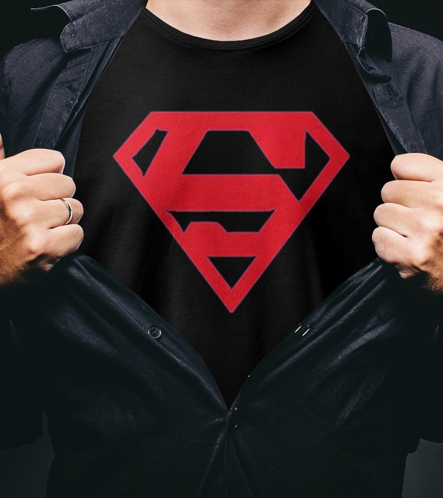 MJ Hero Superman Red Emblem Icon Blue T-Shirt