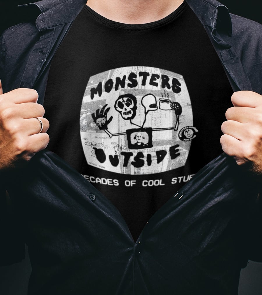 Monsters Outside Fan Club 2 Decades Of Cool Stuff T-Shirt