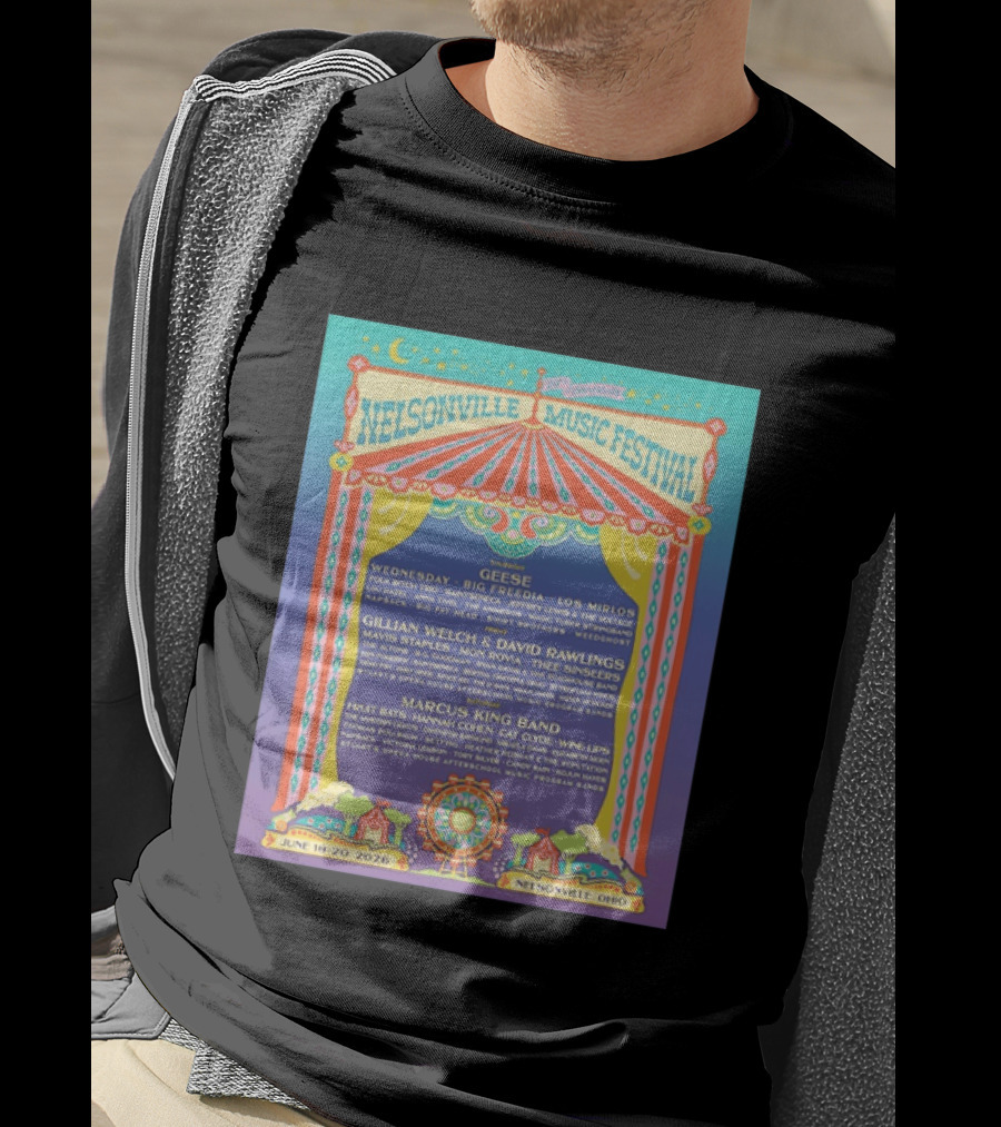 Nelsonville Music Festival 20th Anniversary June 18 20 2026 Ohio Featuring Geese And Marcus King Band T-Shirt