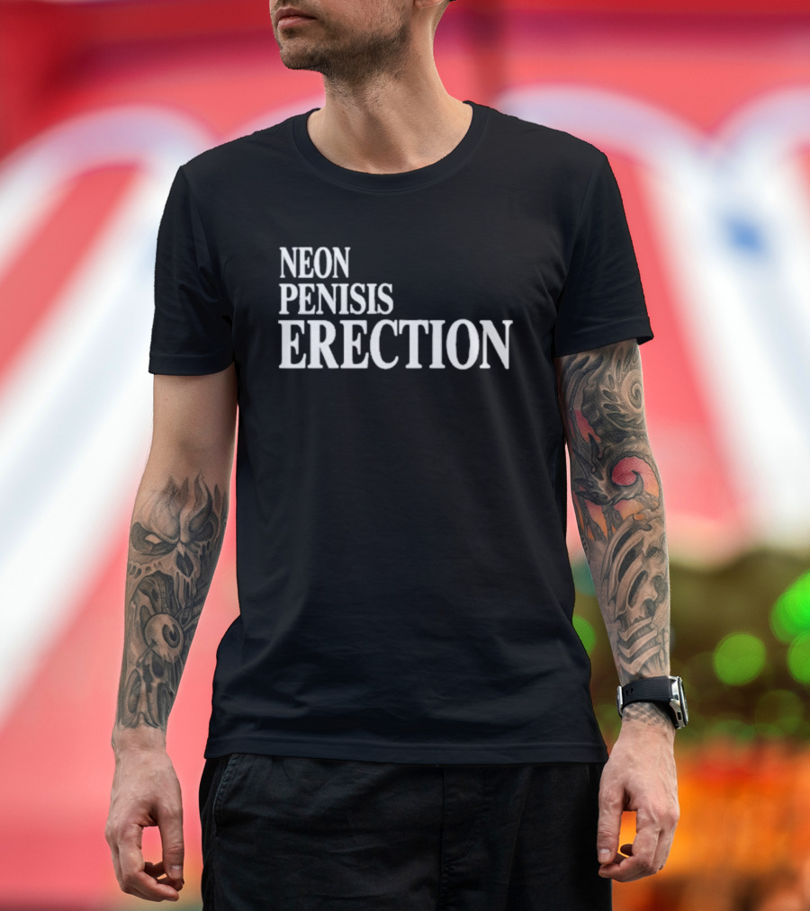 Neon Pensis Erection Dark Humor T-Shirt