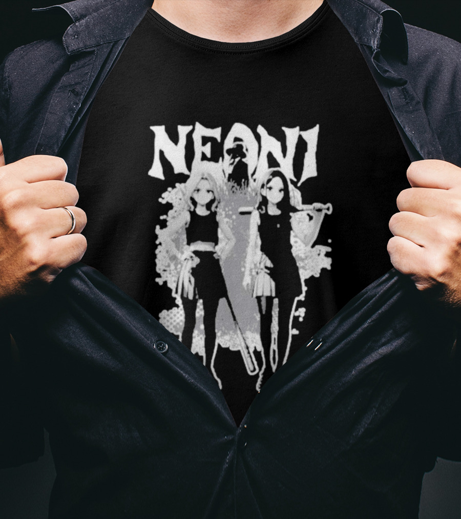 Neoni Anime Manga Girls Trio Aesthetic T-Shirt