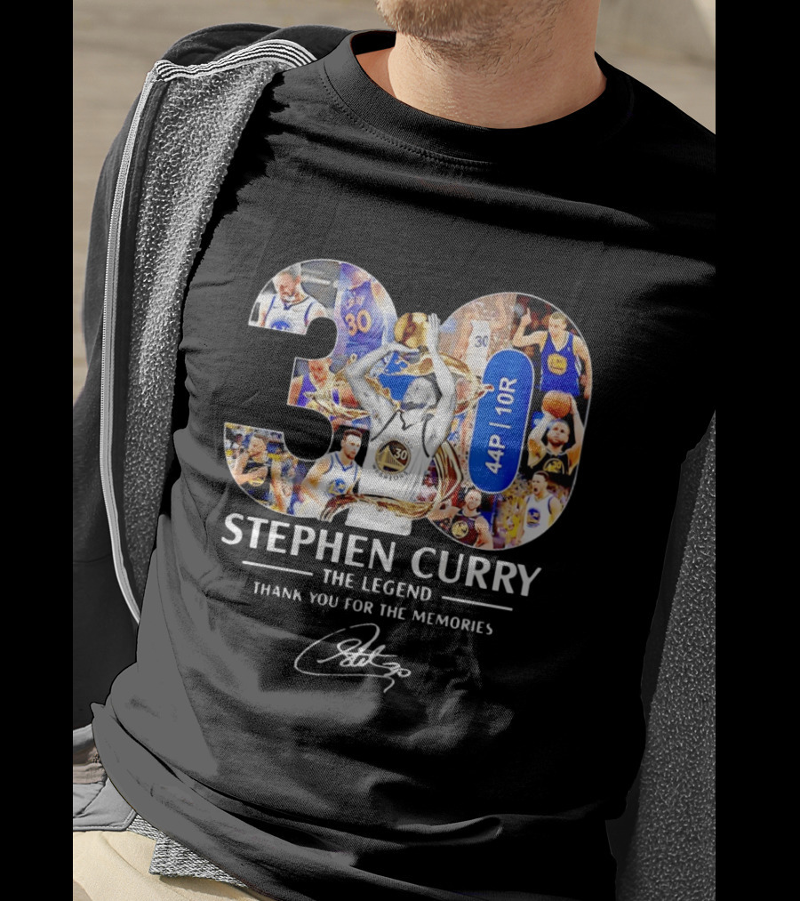 Stephen Curry 30 The Legend Thank You For The Memories 44P 10R T-Shirt