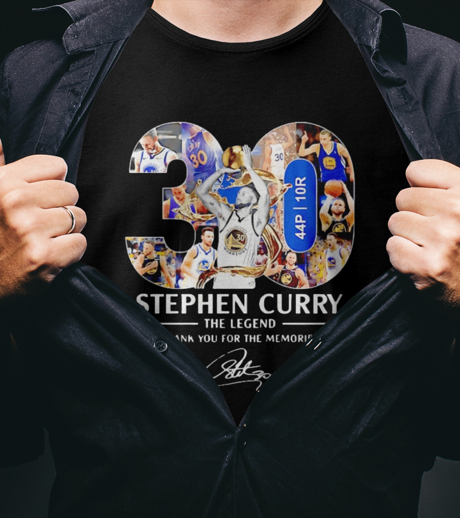 Stephen Curry 30 The Legend Thank You For The Memories 44P 10R T-Shirt