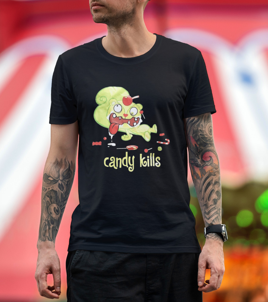 Candy Kills Cartoon Character Overloaded On Sweets T-Shirt