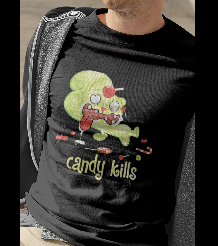 Candy Kills Cartoon Character Overloaded On Sweets T-Shirt