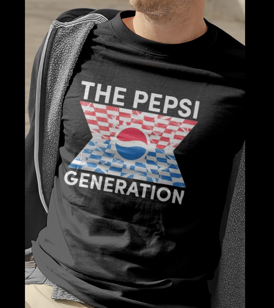 The Pepsi Generation Red White Blue Checkered T-Shirt