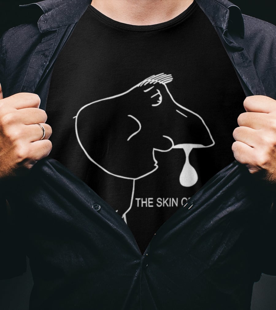 The Skin Cells Band Simple Line Art Face T-Shirt
