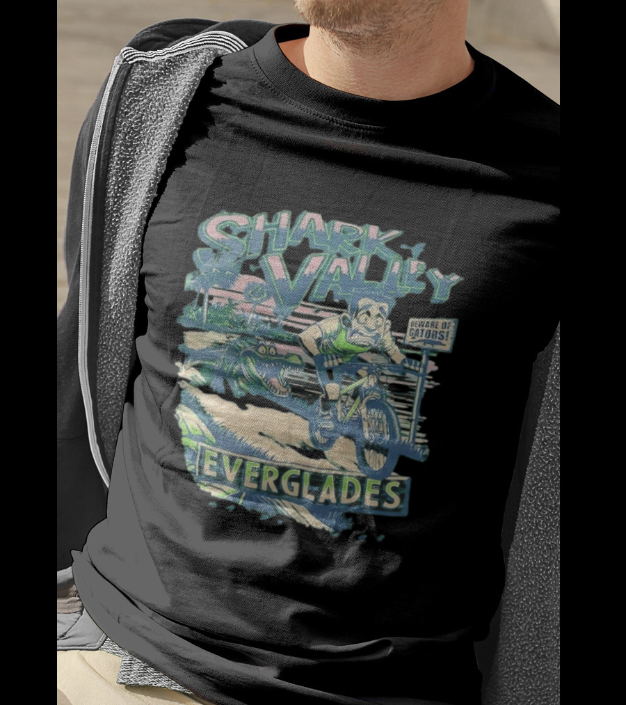 Shark Valley Everglades Beware Of Gators Biking Adventure T-Shirt