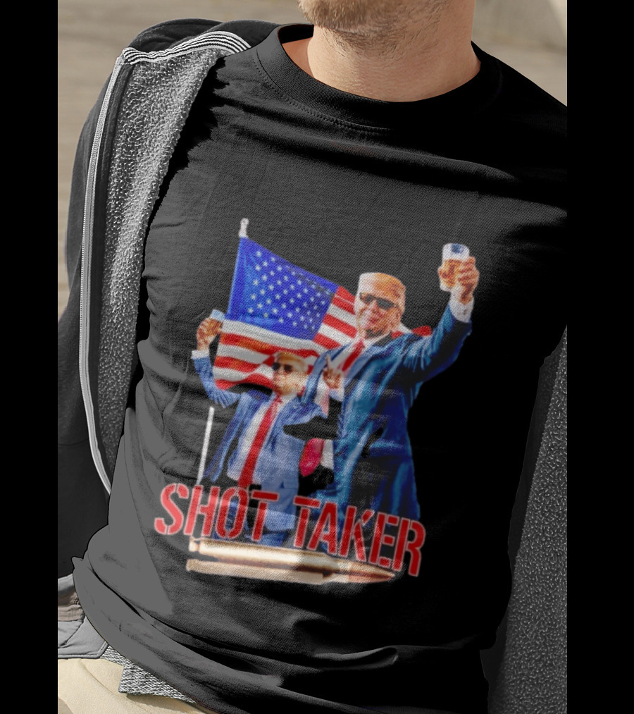 Shot Taker USA President American Flag Beer T-Shirt