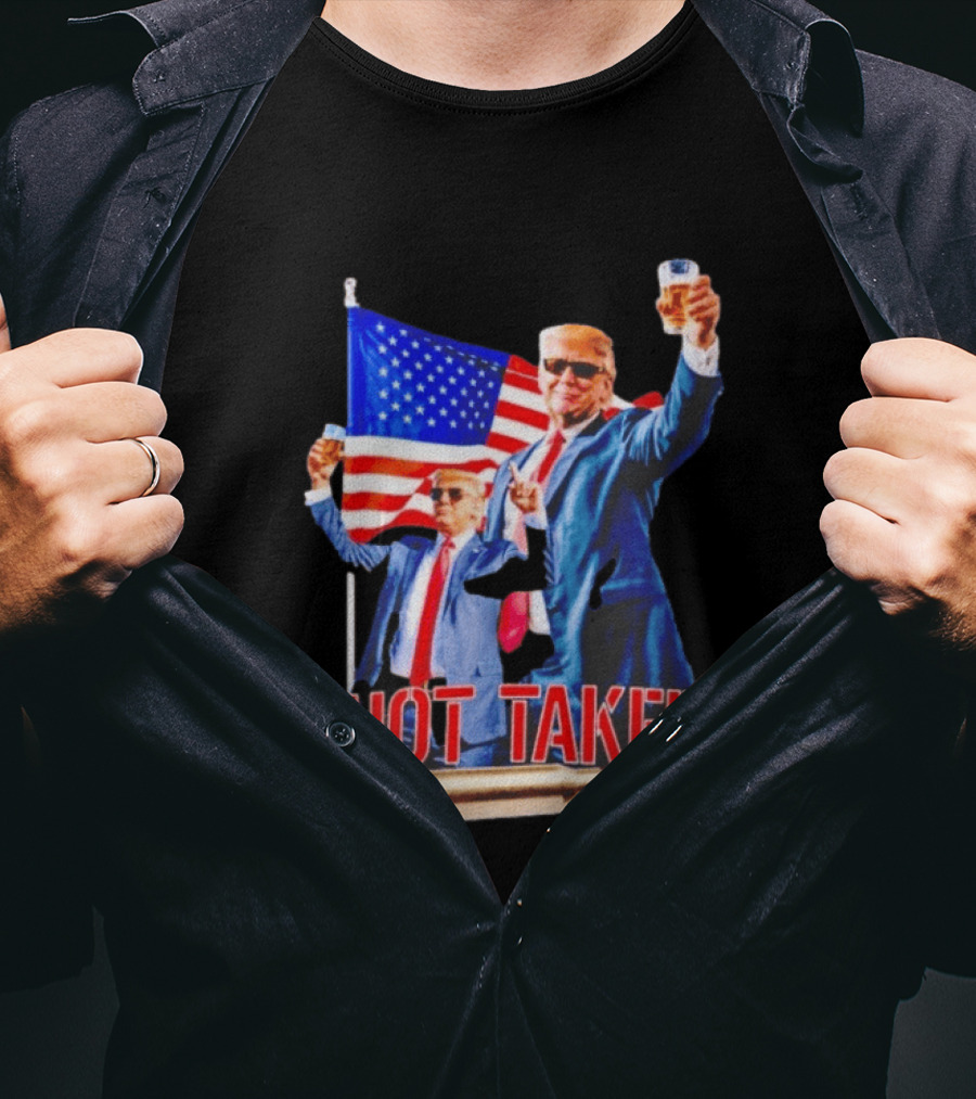 Shot Taker USA President American Flag Beer T-Shirt