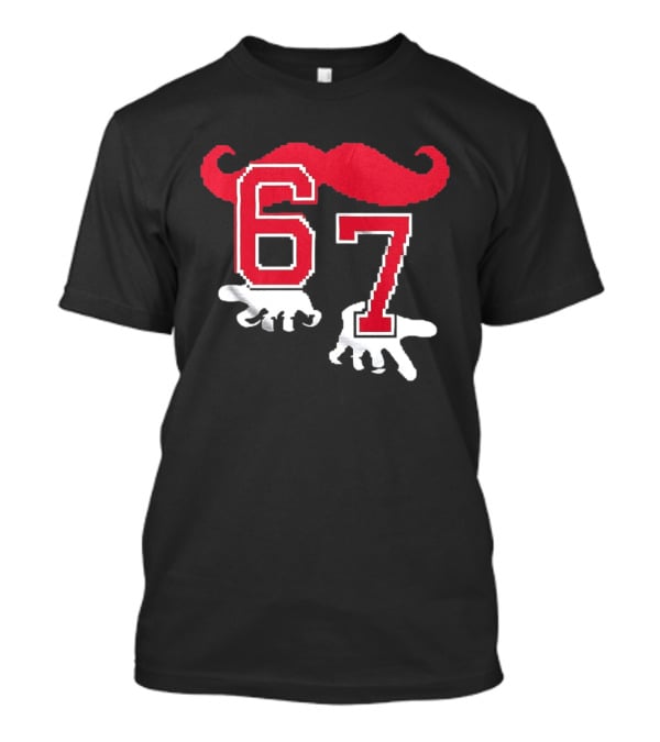 Cincinnati Reds Baseball 67 Red Mustache T-Shirt
