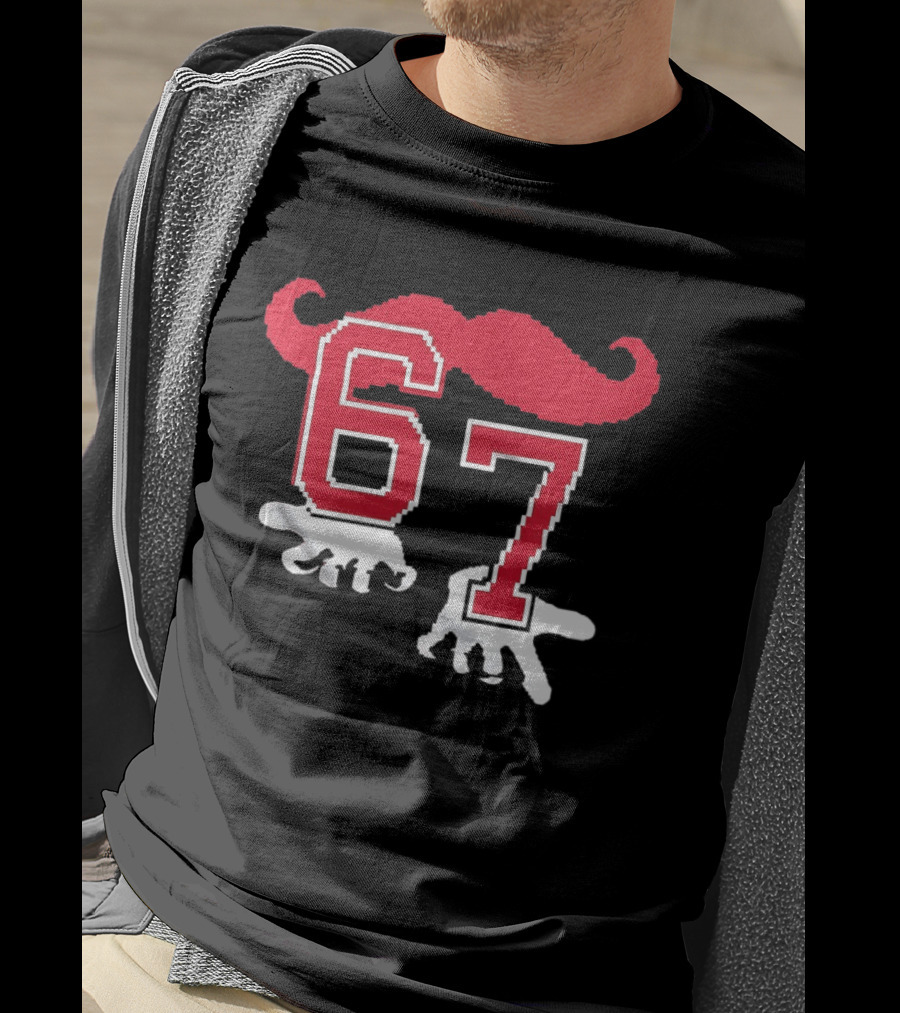 Cincinnati Reds Baseball 67 Red Mustache T-Shirt