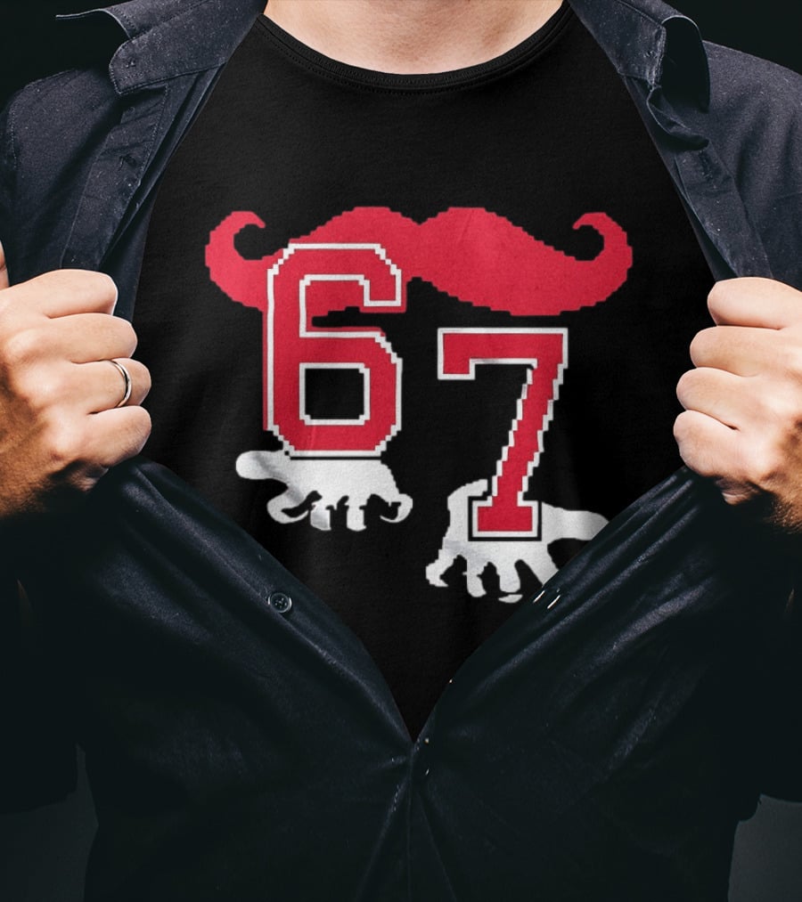 Cincinnati Reds Baseball 67 Red Mustache T-Shirt