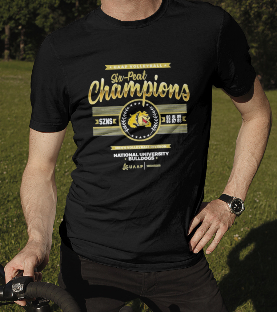 UAAP Volleyball Six Peat Champions National University Bulldogs Men's Volleyball Division T-Shirt