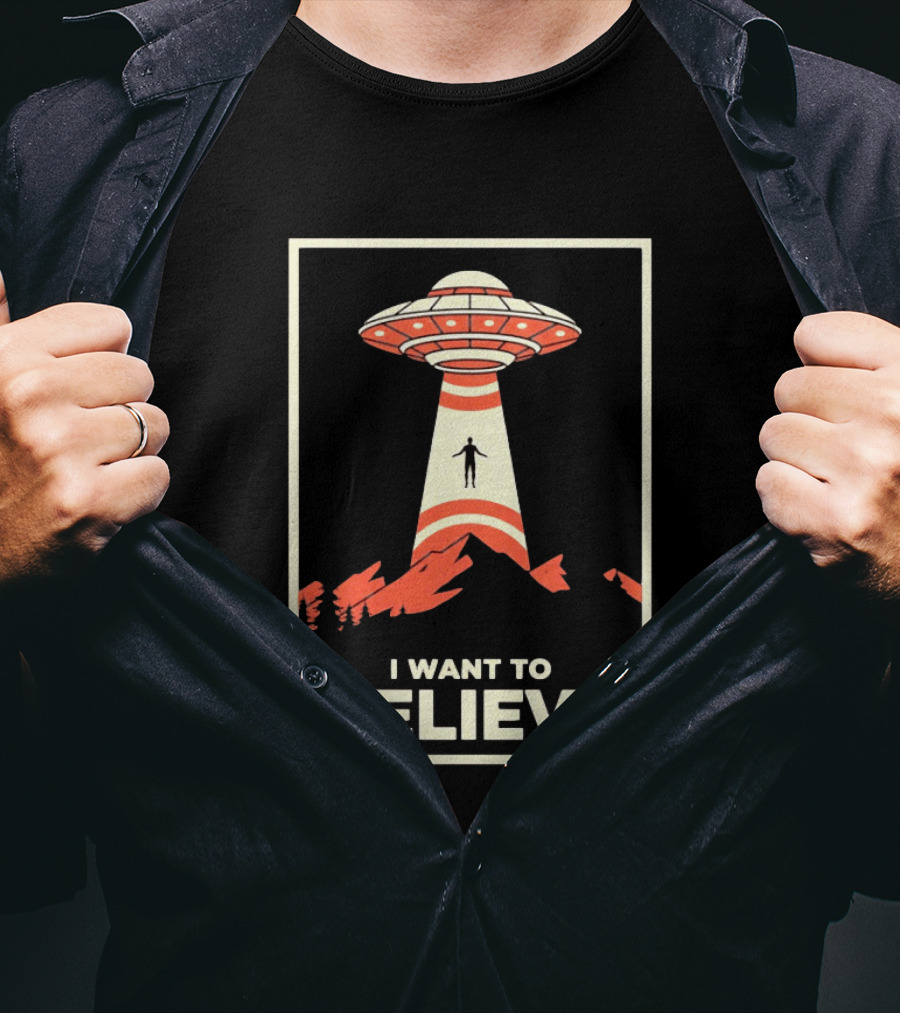 I Want To Believe UFO Alien Abduction T-Shirt