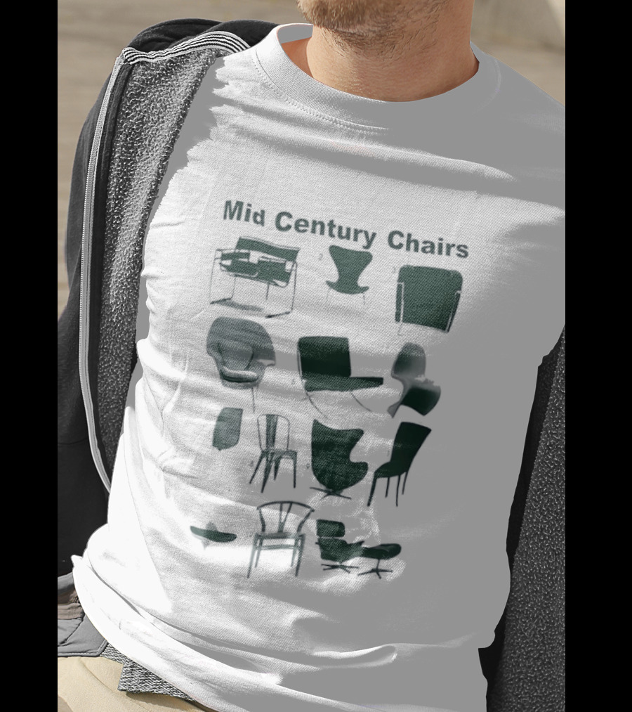 Mid Century Chairs Iconic Furniture Collection T-Shirt