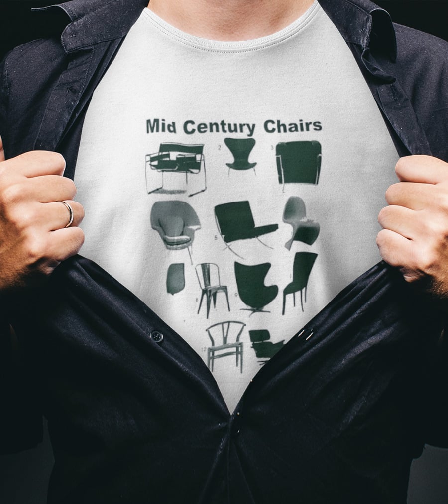 Mid Century Chairs Iconic Furniture Collection T-Shirt
