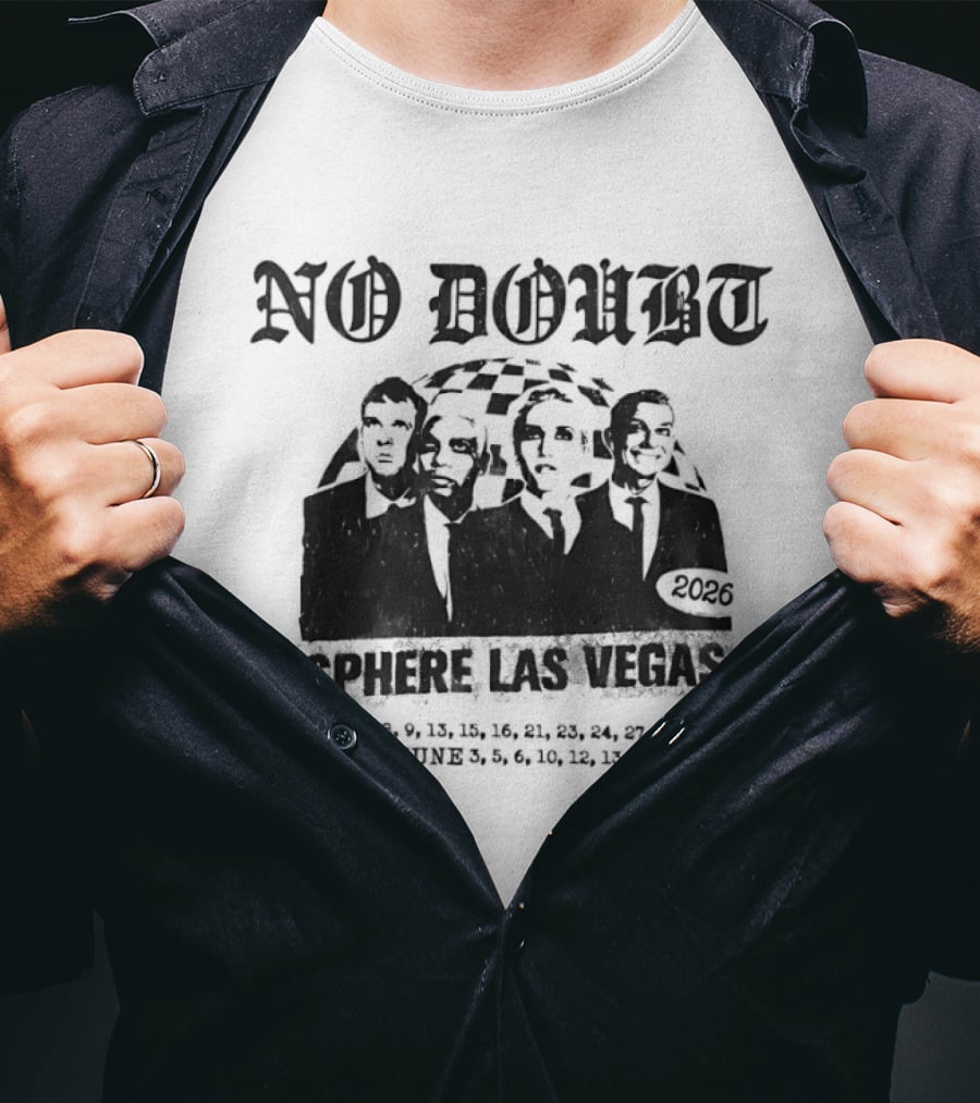 Gwen Stefani Tony Kanal Tom Dumont Adrian Young No Doubt Live Sphere Las Vegas 2026 T-Shirt