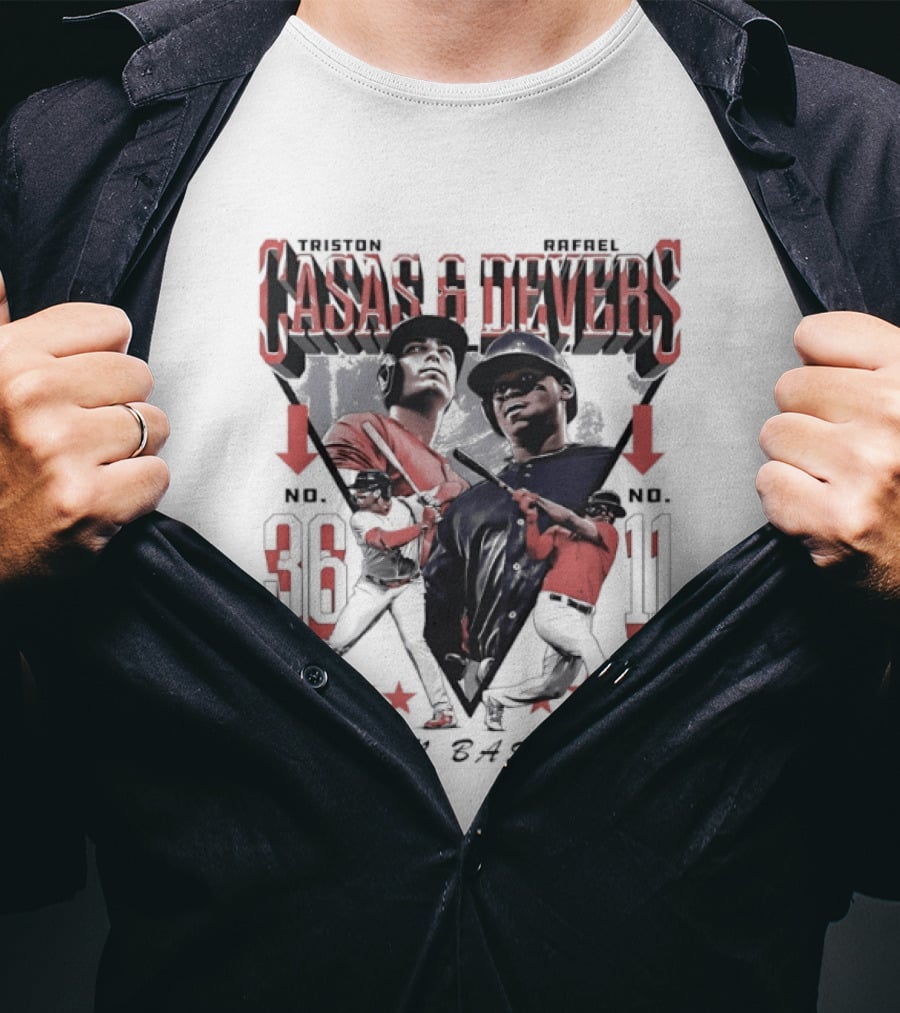Casas Devers No 36 No 11 Boston Baseball T-Shirt