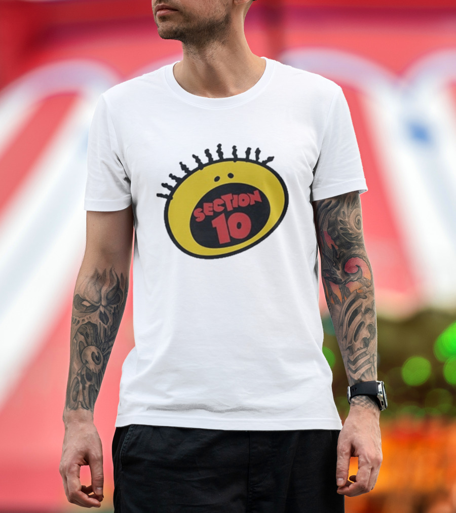 Section 10 Bold Yellow Oval Red T-Shirt