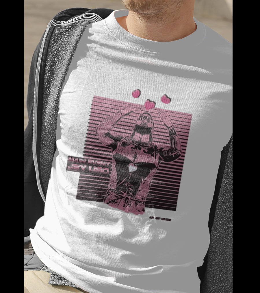 Main Event Jey Uso Ucey Jucey Pink Neon Heart Exclusive T-Shirt