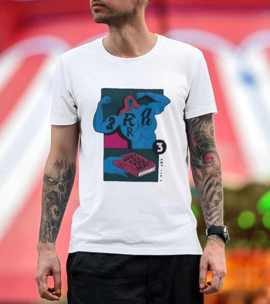 Why Are You Here Book Typography Muscle T-Shirt