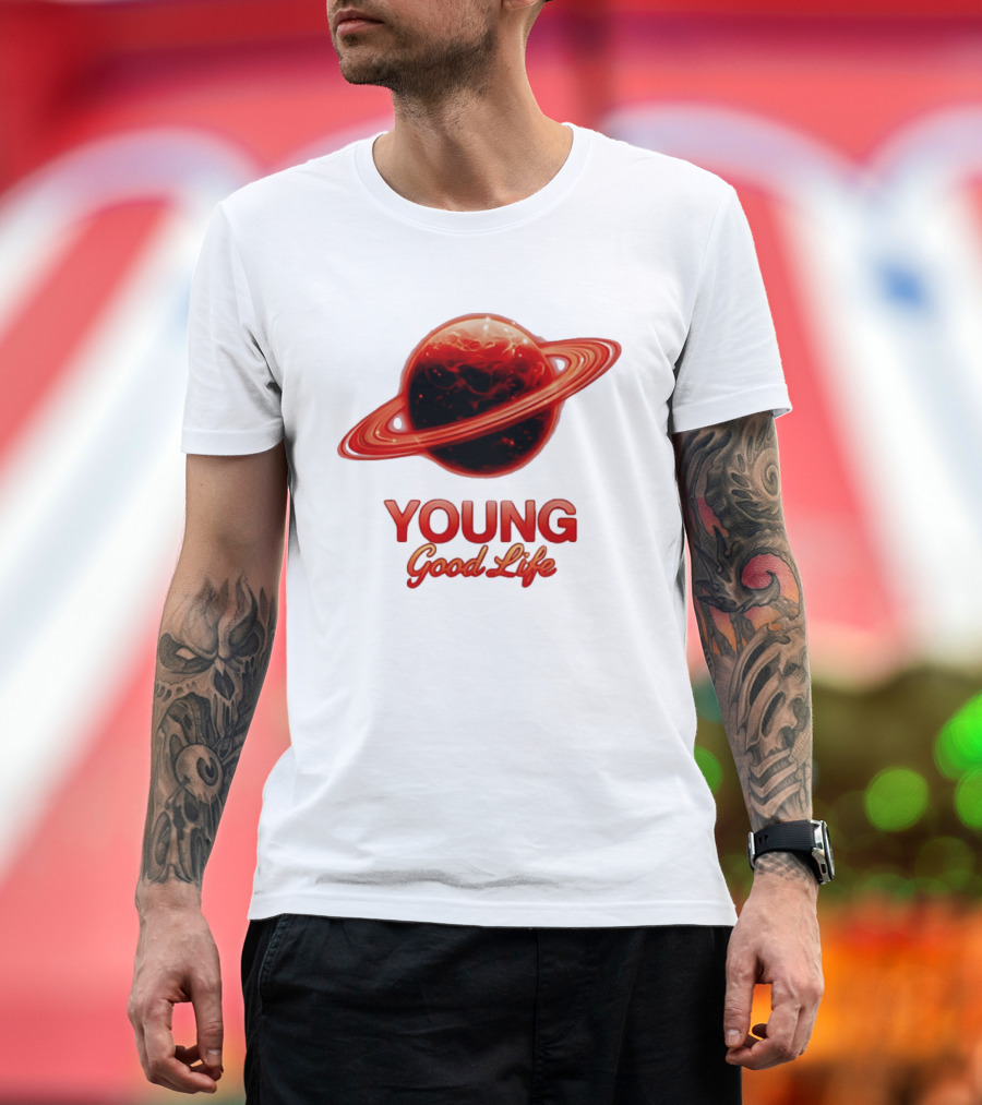 Young Good Life Red Planet Rings T-Shirt
