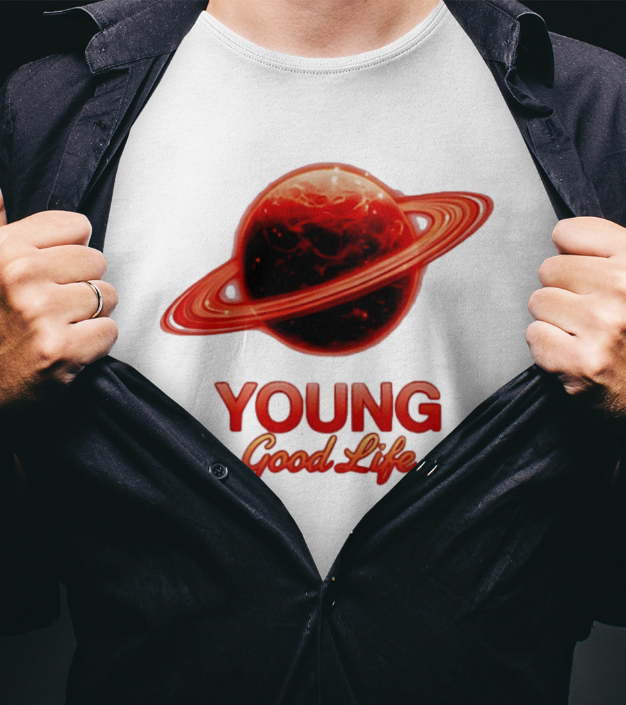 Young Good Life Red Planet Rings T-Shirt