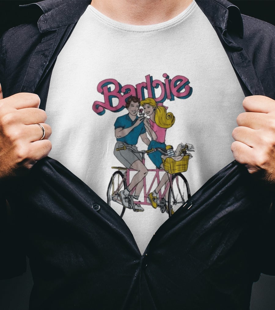 Barbie And Ken Biking Adventure With Ice Cream And Basket T-Shirt