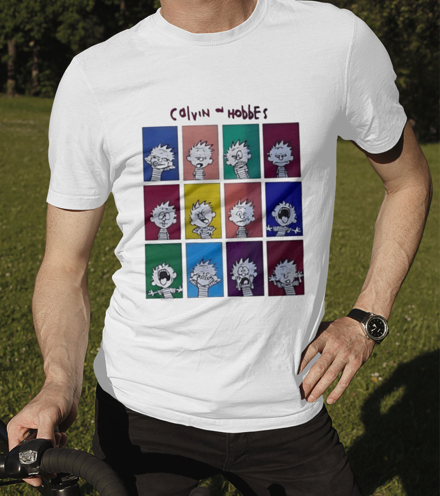Calvin And Hobbes MoMa Pop Art Expression Panels T-Shirt