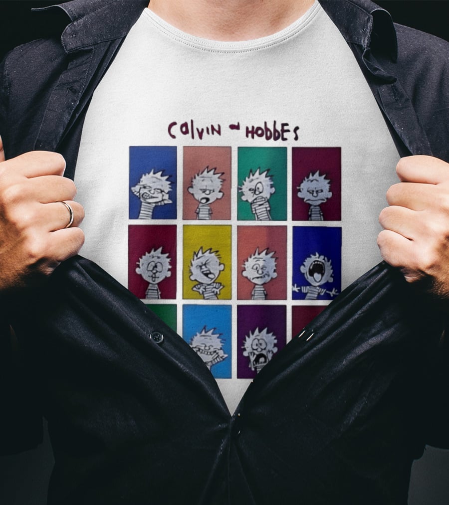 Calvin And Hobbes MoMa Pop Art Expression Panels T-Shirt
