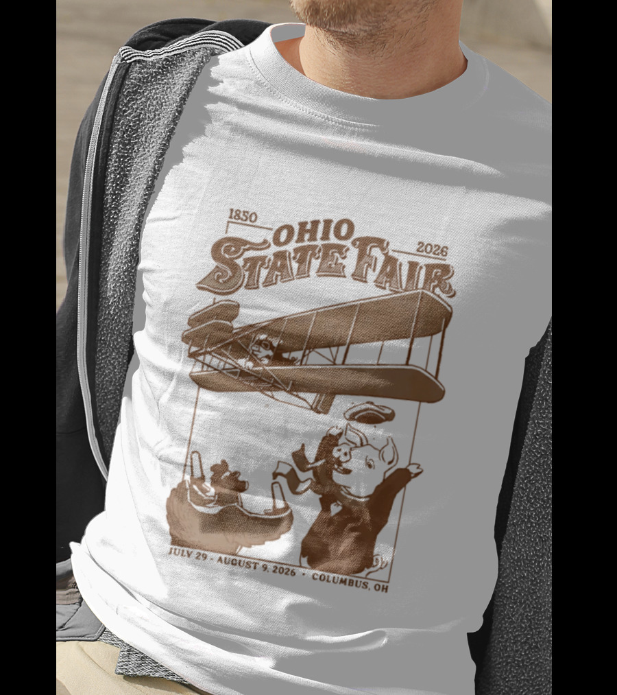 Ohio State Fair 1850 2026 July 29 August 9 Columbus Airplane And Animals T-Shirt