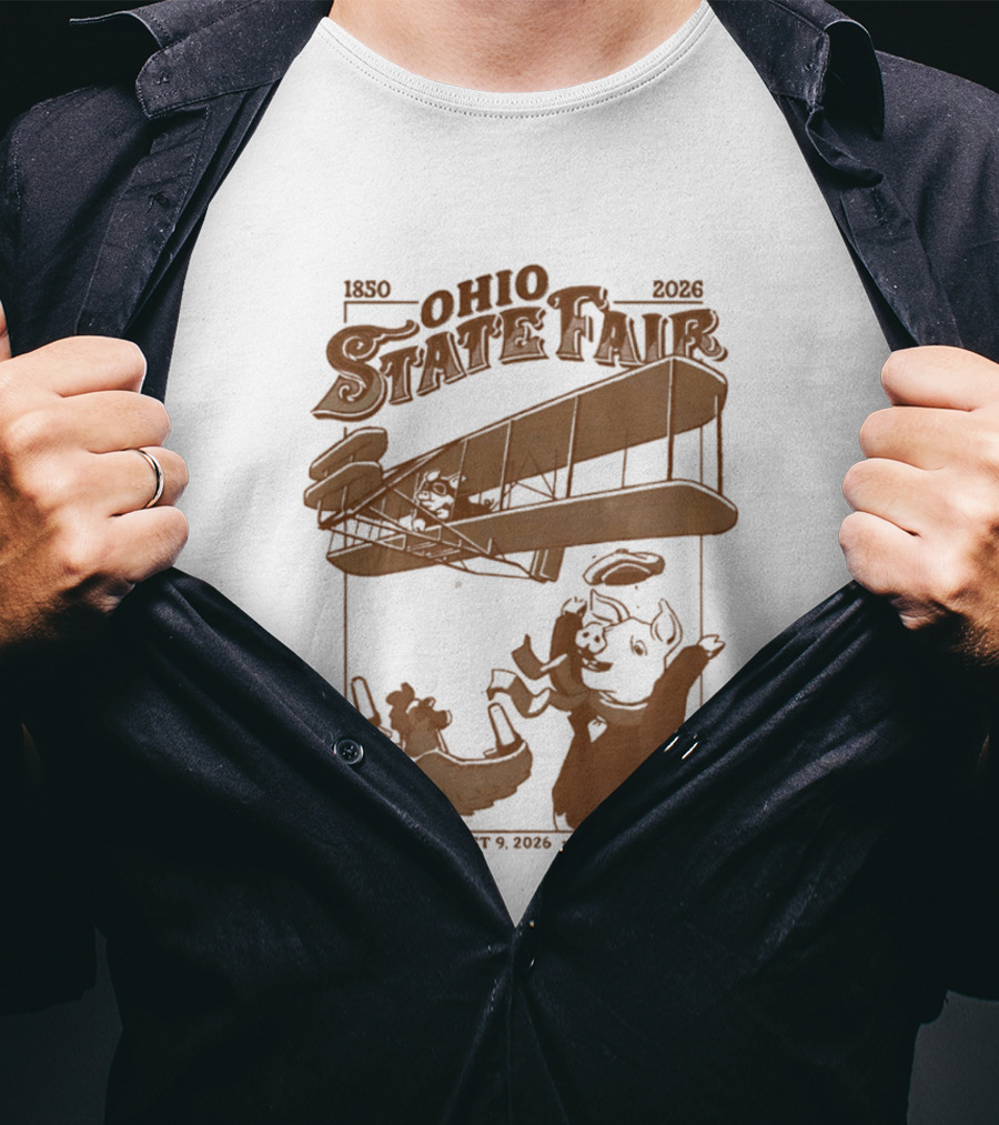 Ohio State Fair 1850 2026 July 29 August 9 Columbus Airplane And Animals T-Shirt
