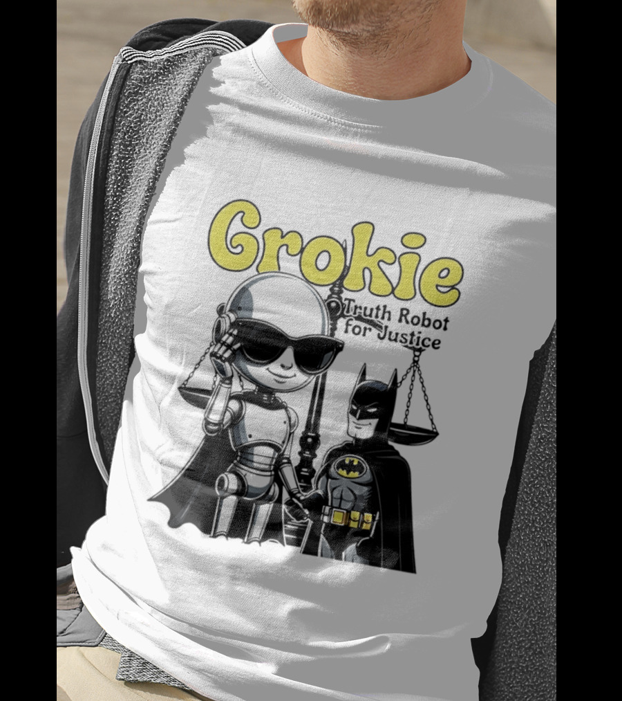 Grokie Batman Truth Robot For Justice Scales T-Shirt