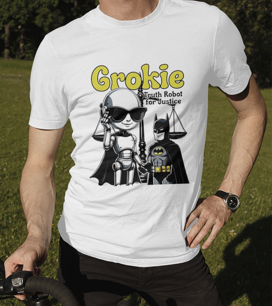 Grokie Batman Truth Robot For Justice Scales T-Shirt