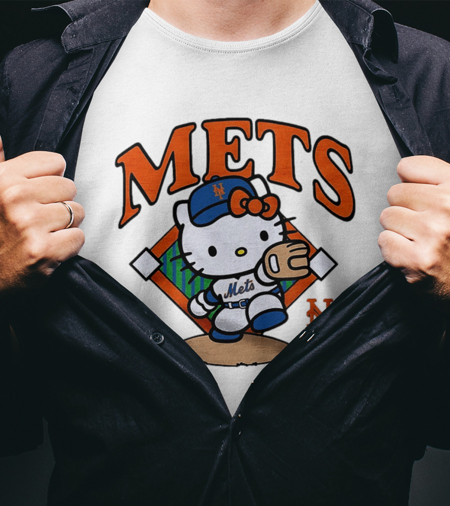 Hello Kitty New York Mets Baseball 2026 MLB Mets Player Outfit T-Shirt