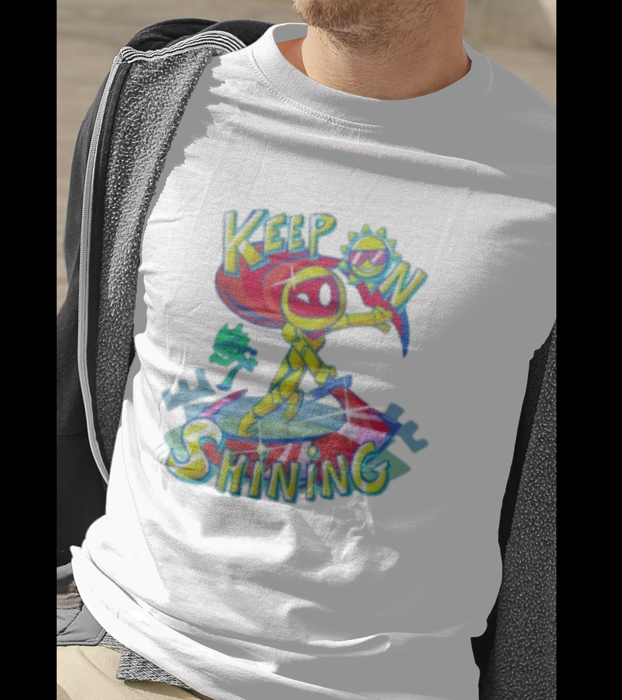 Keep On Shining With Colorful Mascot And Sunglasses Sun T-Shirt