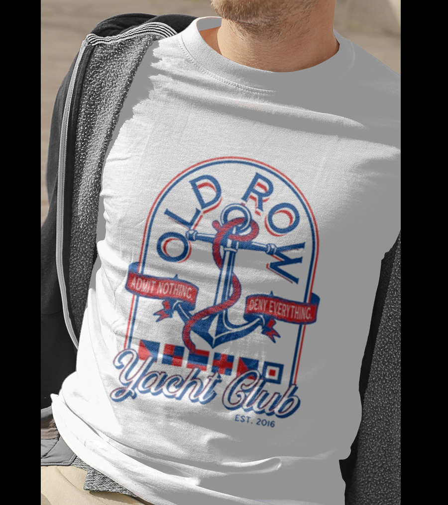 Old Row Yacht Club Anchor Logo With Nautical Flags Est. 2016 T-Shirt