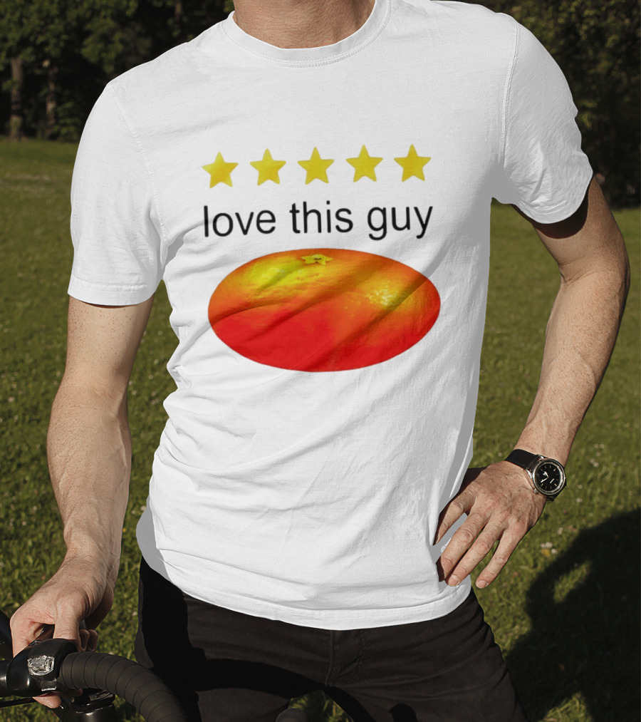 Five Yellow Stars Love This Guy Orange T-Shirt