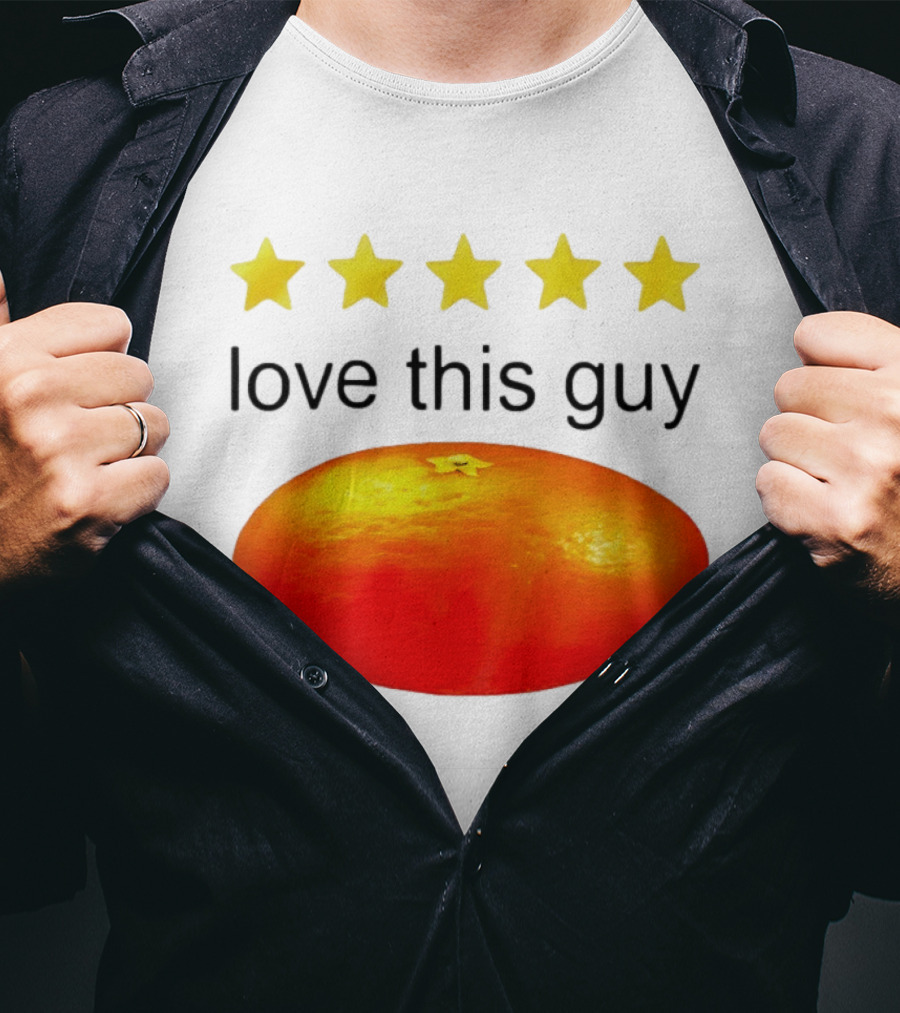 Five Yellow Stars Love This Guy Orange T-Shirt