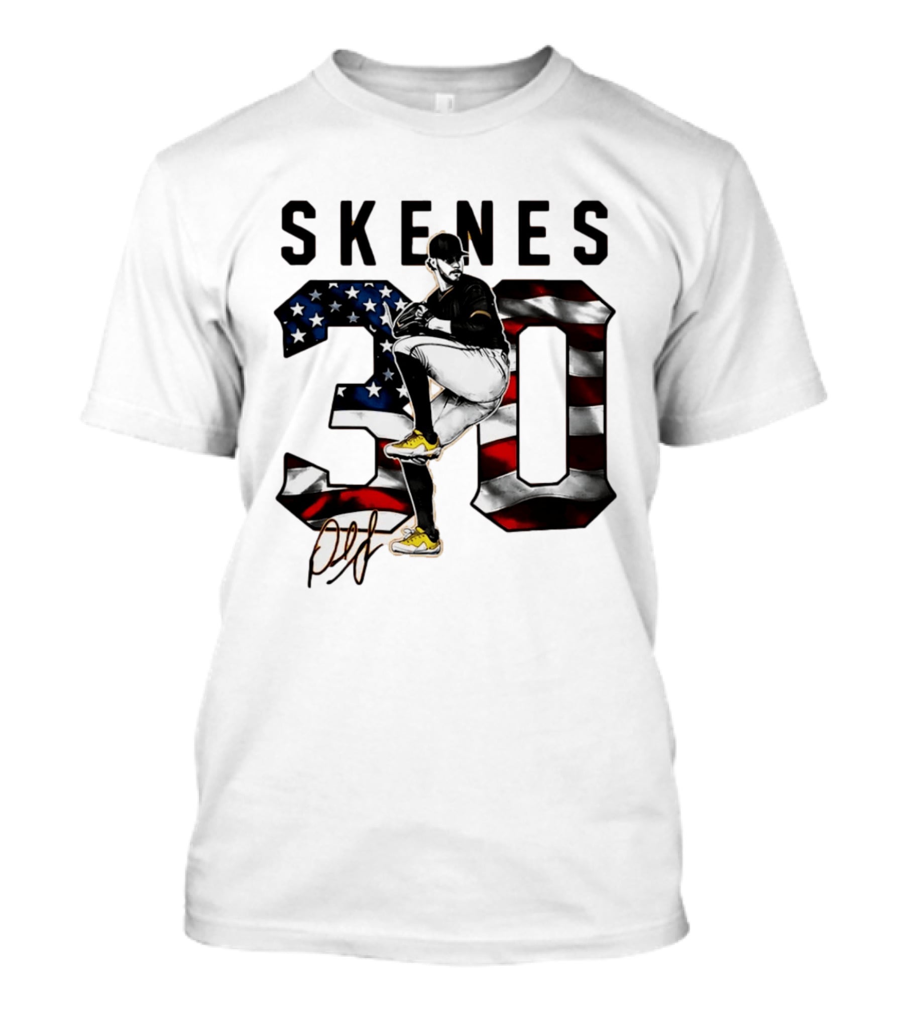 Paul Skenes 30 Stars And Stripes Baseball Pitcher T-Shirt
