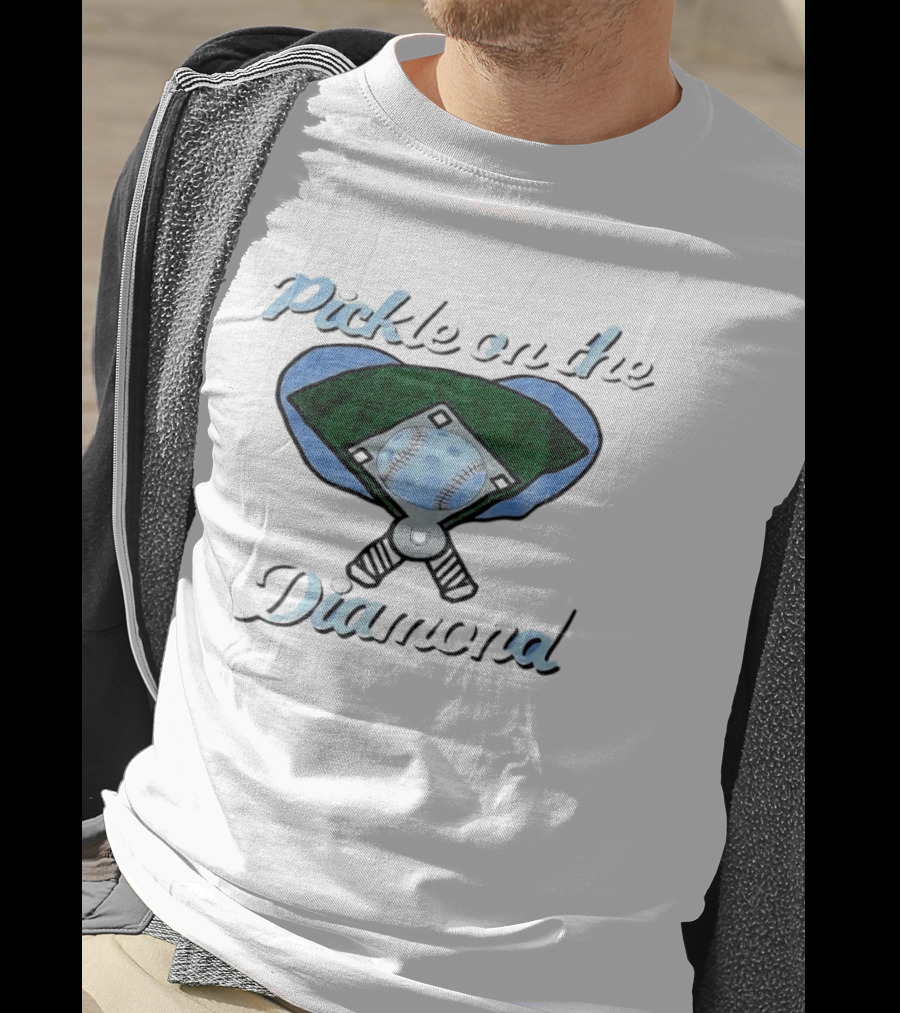 Pickle On The Diamond Baseball Field With Bats And Ball T-Shirt