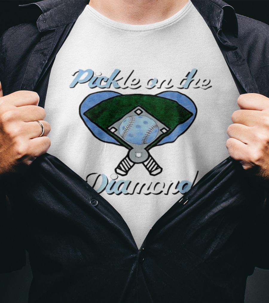 Pickle On The Diamond Baseball Field With Bats And Ball T-Shirt
